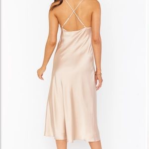 Show me your mumu champagne colored dress, size M